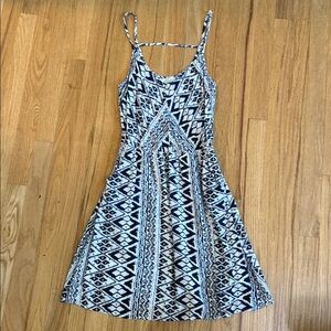 Geometric Patterned Black and White Dress Size Small Freebird